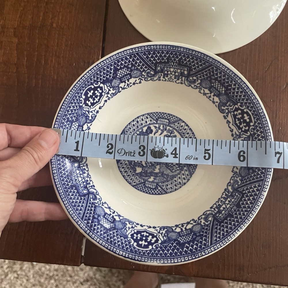 Vintage Unmarked Blue Willow Cereal Bowls by Royal China Set of 4 6.75" EUC - Picture 7 of 7